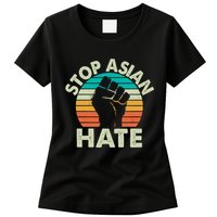 Stop Asian Hate Vintage Protest Fist Womens T-Shirt