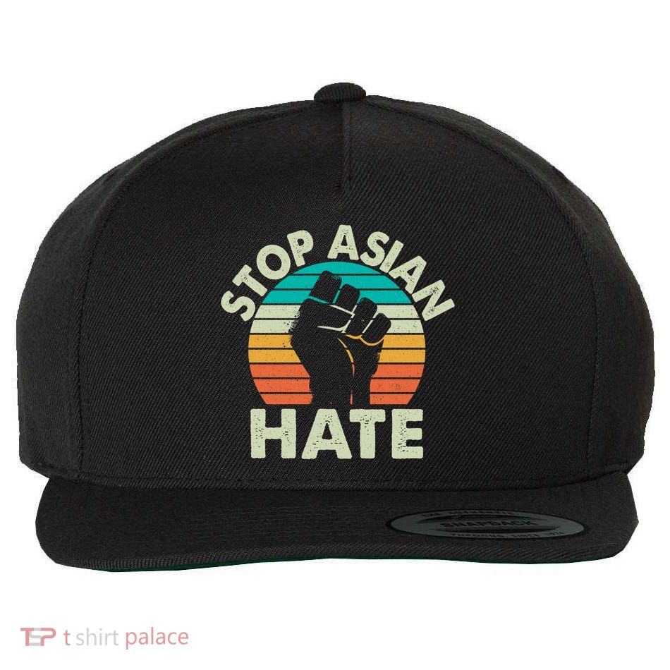 Stop Asian Hate Vintage Protest Fist Wool Snapback Cap