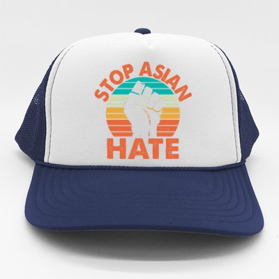 Stop Asian Hate Vintage Protest Fist Trucker Hat