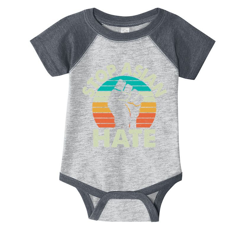 Stop Asian Hate Vintage Protest Fist Infant Baby Jersey Bodysuit