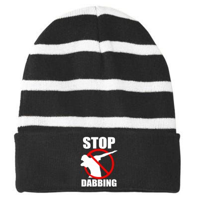 Stop Dabbing Do Not Dab Striped Beanie with Solid Band