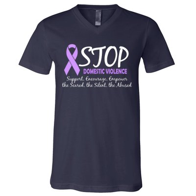 Stop Domestic Violence V-Neck T-Shirt