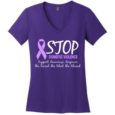 Stop Domestic Violence Women's V-Neck T-Shirt