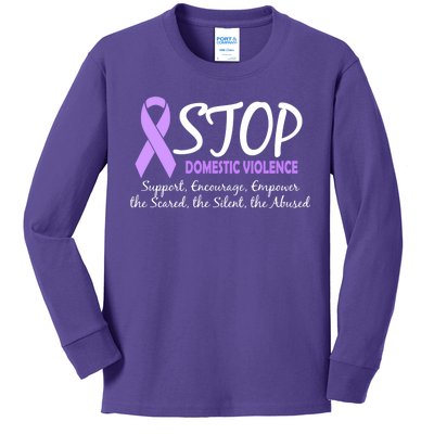 Stop Domestic Violence Kids Long Sleeve Shirt