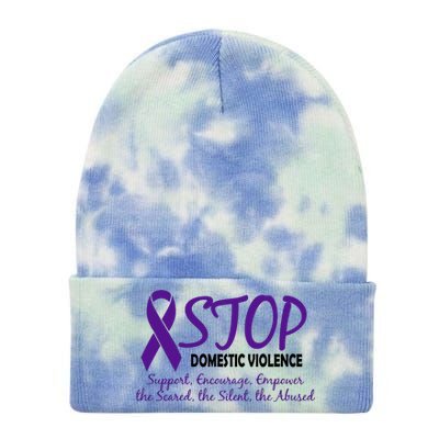 Stop Domestic Violence Tie Dye 12in Knit Beanie