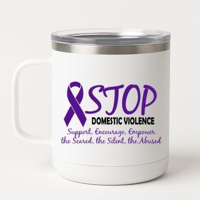 Stop Domestic Violence 12 oz Stainless Steel Tumbler Cup