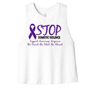 Stop Domestic Violence Women's Racerback Cropped Tank