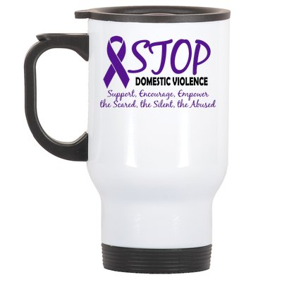 Stop Domestic Violence Stainless Steel Travel Mug