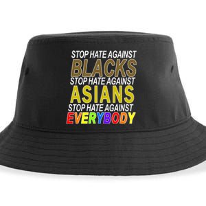 Stop Hate Against Blacks Against Asians and Everybody Else Sustainable Bucket Hat