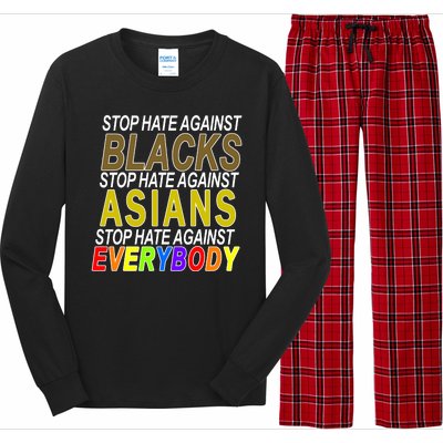 Stop Hate Against Blacks Against Asians and Everybody Else Long Sleeve Pajama Set