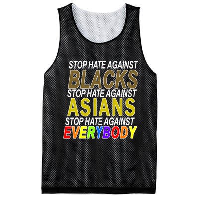 Stop Hate Against Blacks Against Asians and Everybody Else Mesh Reversible Basketball Jersey Tank