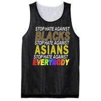 Stop Hate Against Blacks Against Asians and Everybody Else Mesh Reversible Basketball Jersey Tank