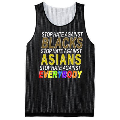 Stop Hate Against Blacks Against Asians and Everybody Else Mesh Reversible Basketball Jersey Tank