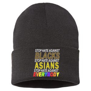 Stop Hate Against Blacks Against Asians and Everybody Else Sustainable Knit Beanie