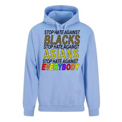 Stop Hate Against Blacks Against Asians and Everybody Else Unisex Surf Hoodie