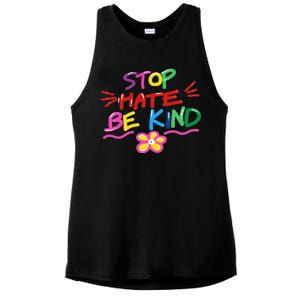 Stop Hate Be Kind Ladies PosiCharge Tri-Blend Wicking Tank