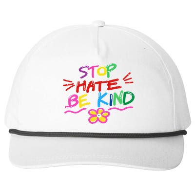 Stop Hate Be Kind Snapback Five-Panel Rope Hat