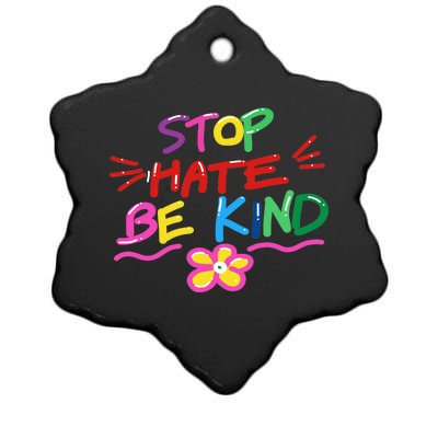 Stop Hate Be Kind Ceramic Star Ornament