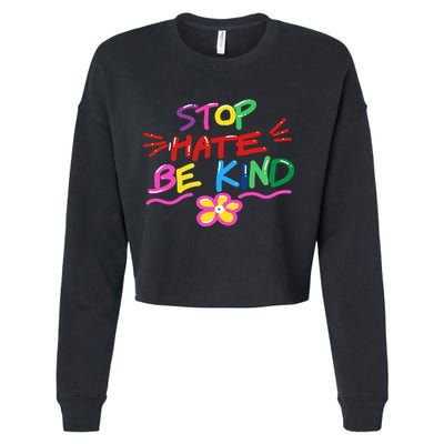 Stop Hate Be Kind Cropped Pullover Crew