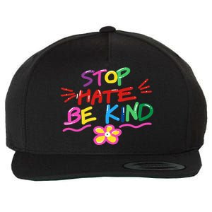 Stop Hate Be Kind Wool Snapback Cap