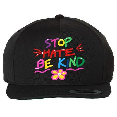 Stop Hate Be Kind Wool Snapback Cap