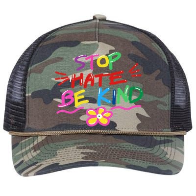 Stop Hate Be Kind Retro Rope Trucker Hat Cap