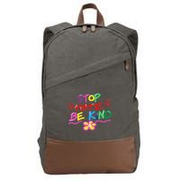 Stop Hate Be Kind Cotton Canvas Backpack