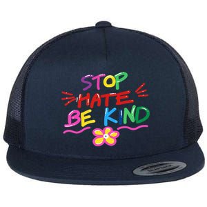 Stop Hate Be Kind Flat Bill Trucker Hat