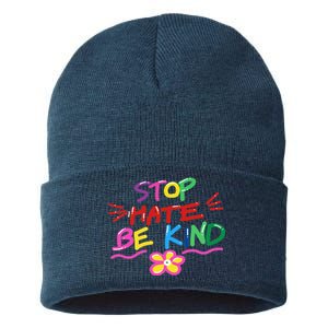 Stop Hate Be Kind Sustainable Knit Beanie