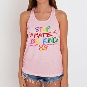 Stop Hate Be Kind Women's Knotted Racerback Tank