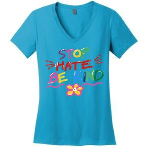 Stop Hate Be Kind Women's V-Neck T-Shirt