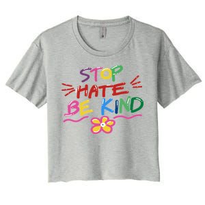 Stop Hate Be Kind Women's Crop Top Tee