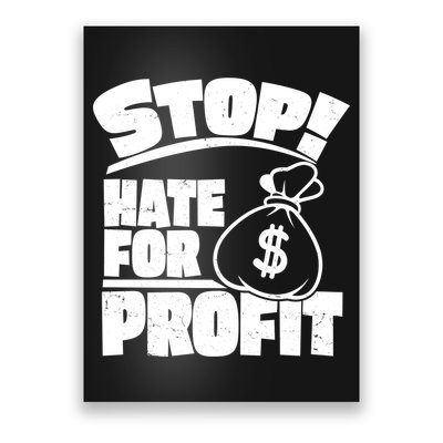 Stop Hate for Profit Money Bag Poster