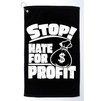 Stop Hate for Profit Money Bag Golf Towel