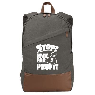 Stop Hate for Profit Money Bag Cotton Canvas Backpack