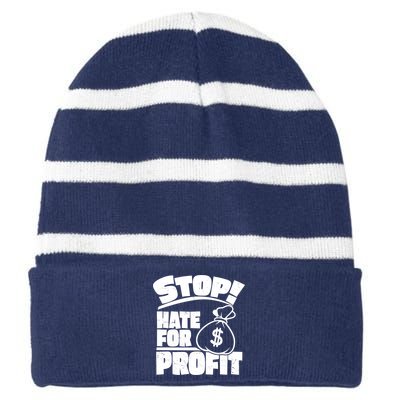 Stop Hate for Profit Money Bag Striped Beanie with Solid Band