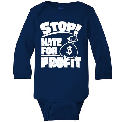 Stop Hate for Profit Money Bag Baby Long Sleeve Bodysuit