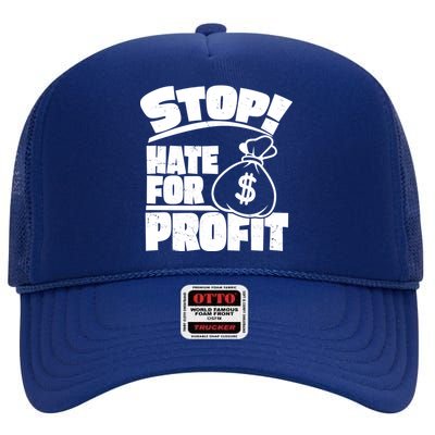 Stop Hate for Profit Money Bag High Crown Mesh Back Trucker Hat