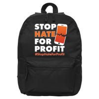 Stop Hate for Profit #StopHateForProfit Cracked Cell Phone 16 in Basic Backpack