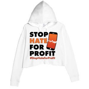 Stop Hate for Profit #StopHateForProfit Cracked Cell Phone Crop Fleece Hoodie