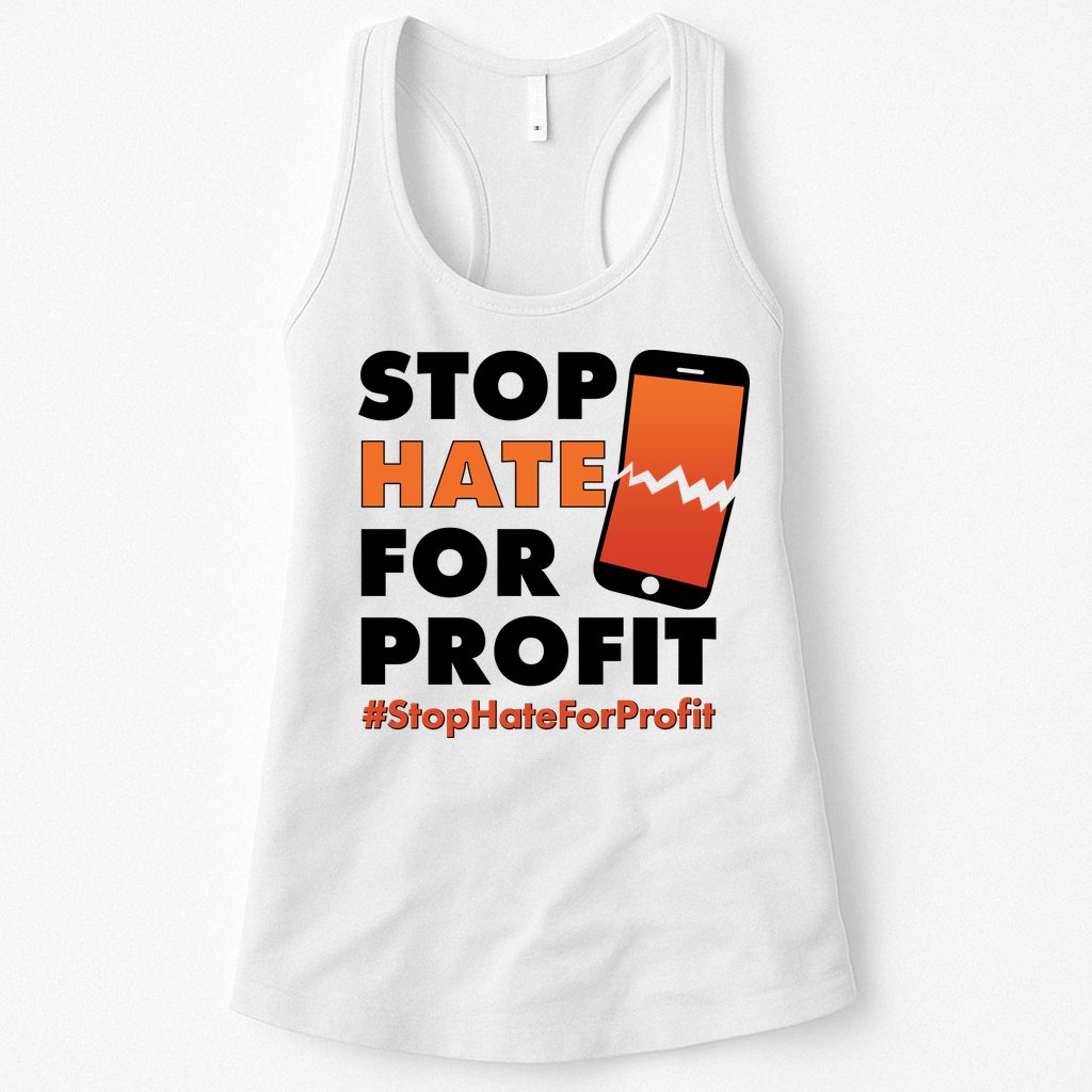 Stop Hate for Profit #StopHateForProfit Cracked Cell Phone Womens Tank Top