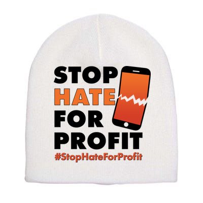 Stop Hate for Profit #StopHateForProfit Cracked Cell Phone Short Acrylic Beanie