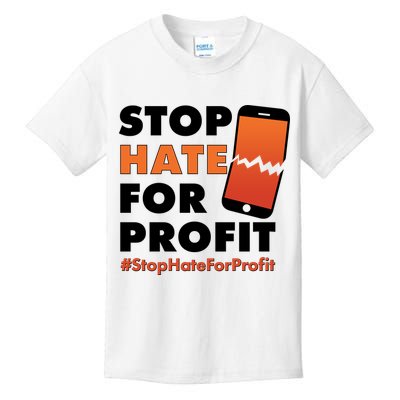 Stop Hate for Profit #StopHateForProfit Cracked Cell Phone Kids T-Shirt