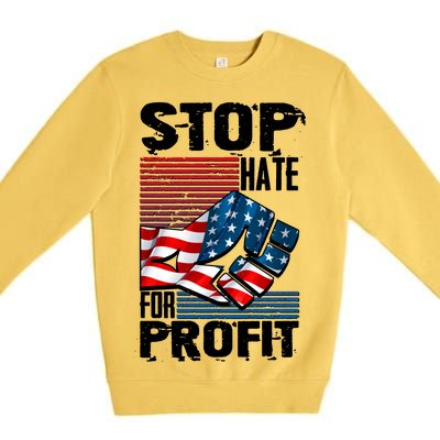 Stop Hate for Profit USA Flag Fist Premium Crewneck Sweatshirt