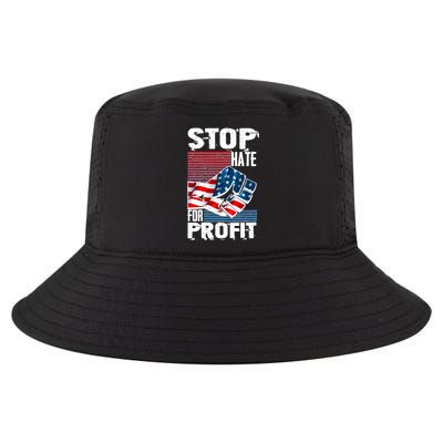 Stop Hate for Profit USA Flag Fist Cool Comfort Performance Bucket Hat