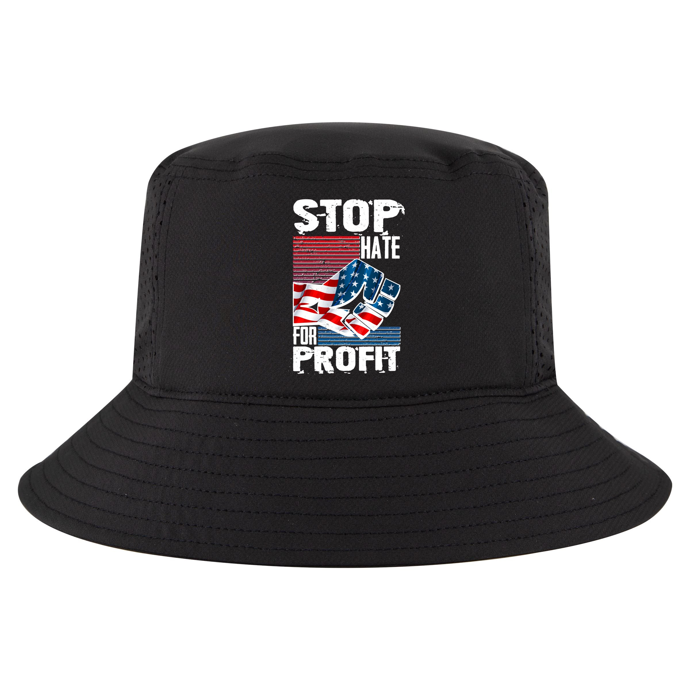 Stop Hate for Profit USA Flag Fist Cool Comfort Performance Bucket Hat