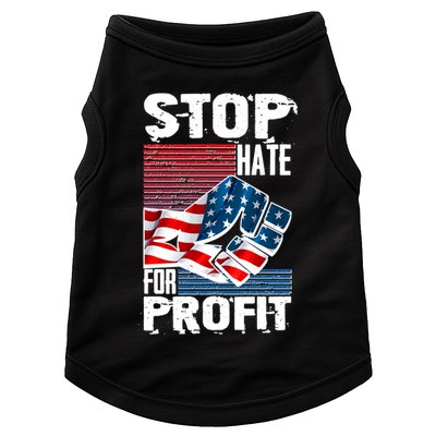 Stop Hate for Profit USA Flag Fist Doggie Tank