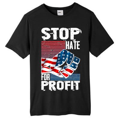 Stop Hate for Profit USA Flag Fist Tall Fusion ChromaSoft Performance T-Shirt