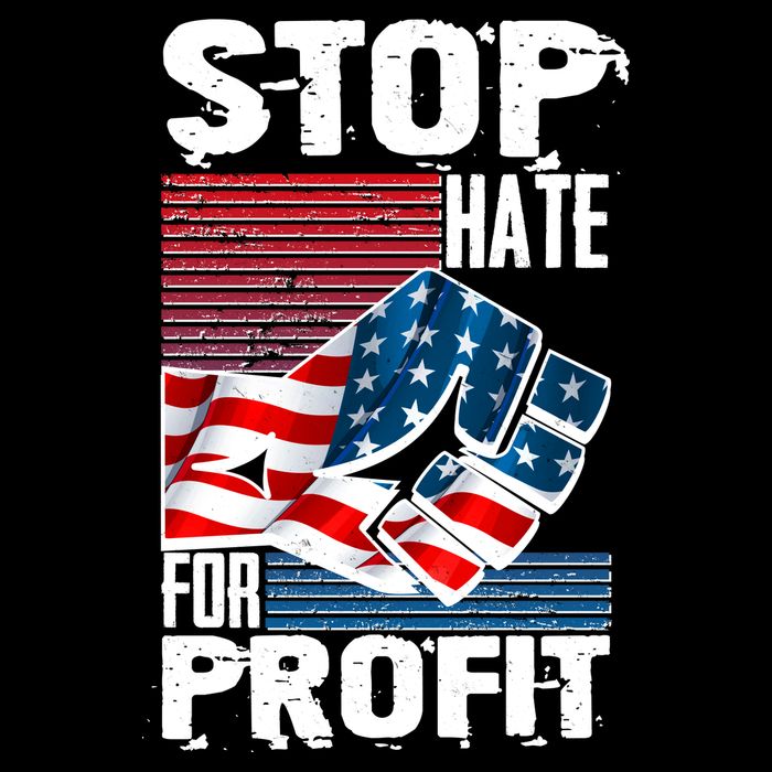 Stop Hate for Profit USA Flag Fist 16 in Basic Backpack