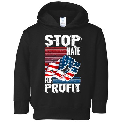 Stop Hate for Profit USA Flag Fist Toddler Hoodie